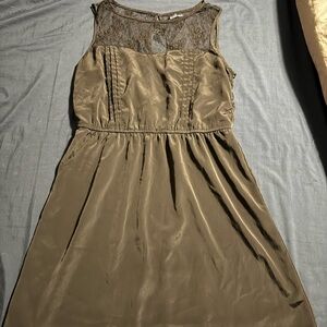 American Eagle Outfitters Black Midi Dress with Lace